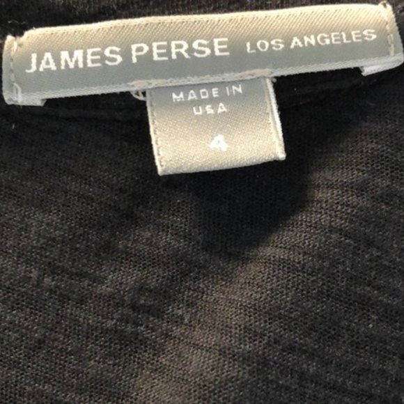 JAMES PERSE Los Angeles Black Raglan 3/4 Sleeve T-Shirt Dress - Picture 8 of 10